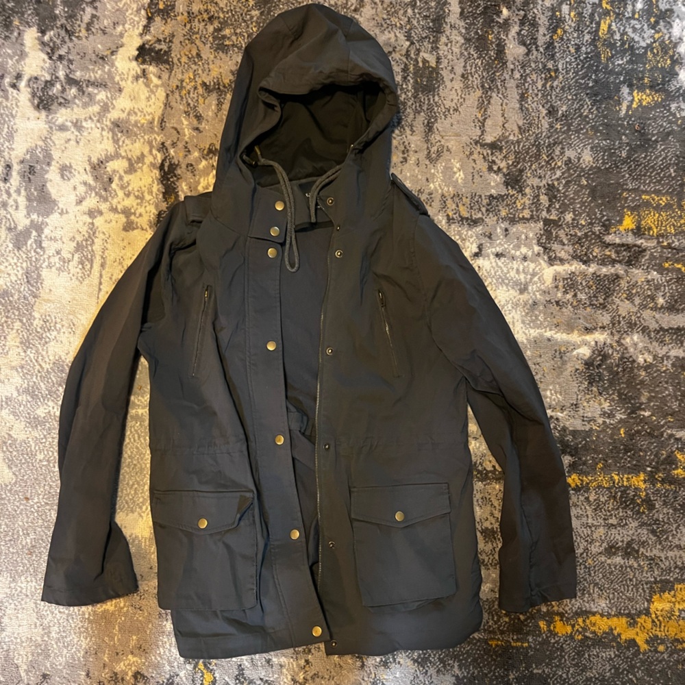 Eden Society Holly Cargo Hooded Military Field Dark Gray Jacket